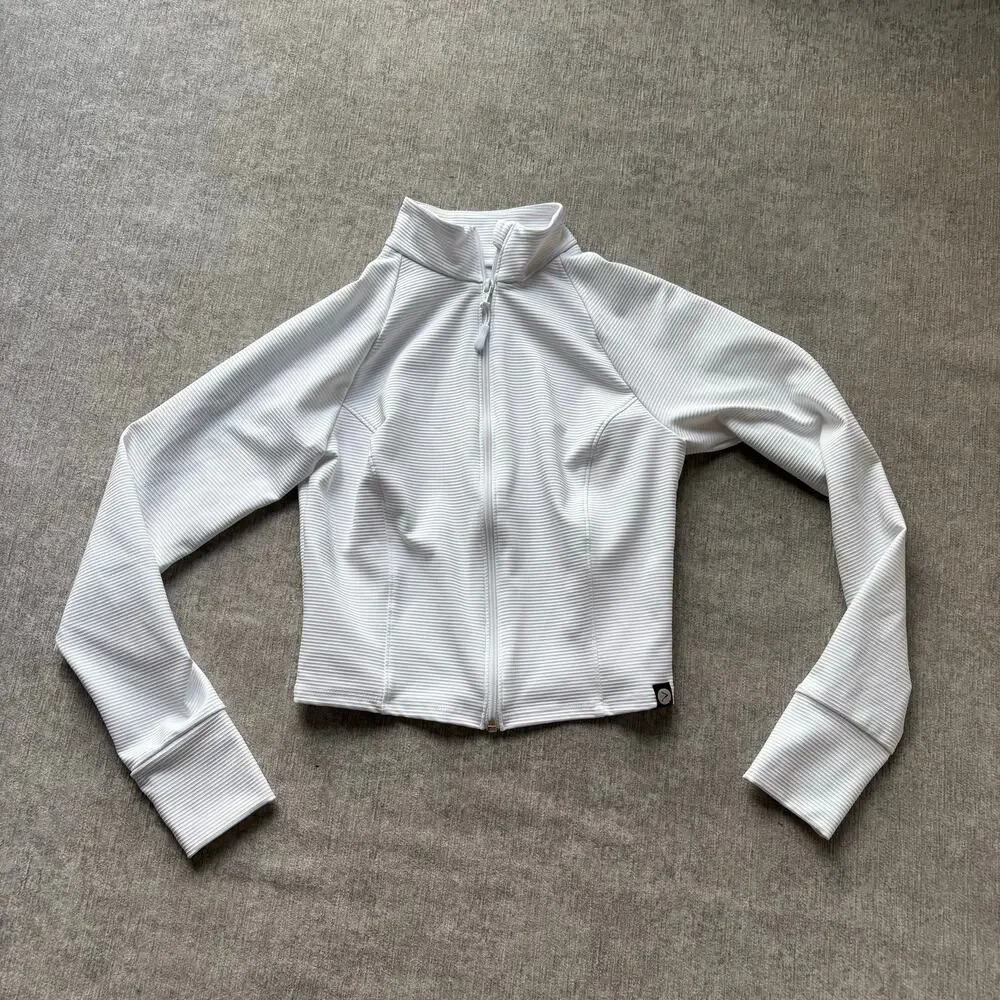 Becco White Ribbed Fitted Jacket - Picture 1 of 4